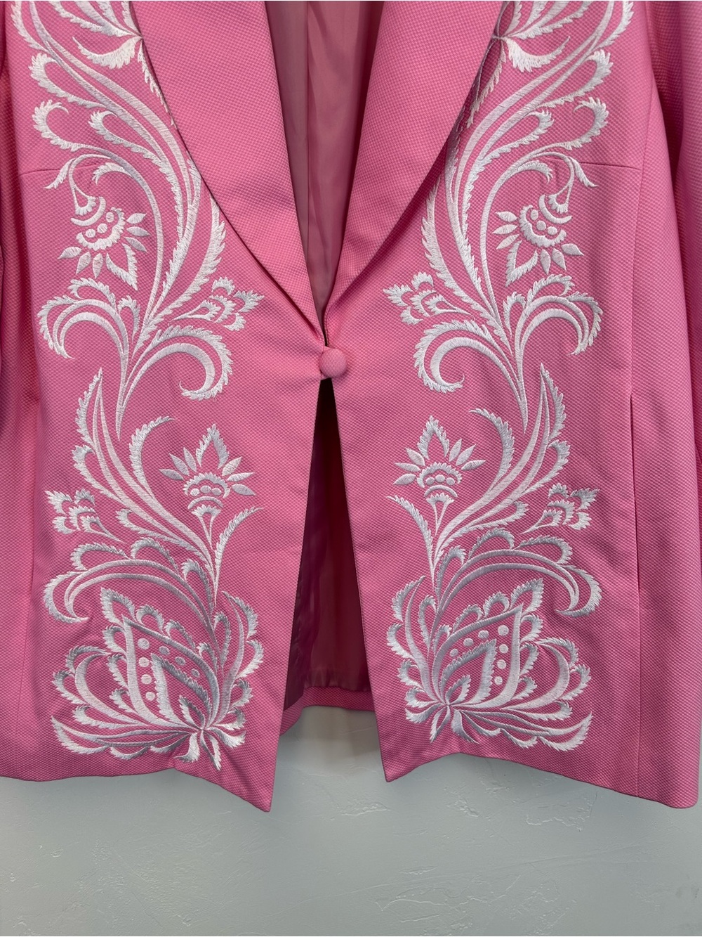 Bob Mackie Pink Embroidered Blazer Jacket Size 1X Plus Size Pockets Artsy  Bold - Picture 5 of 13